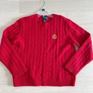 Lauren Ralph Lauren Red Cable Knit Sweater